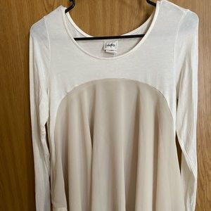 Nude and white shirt